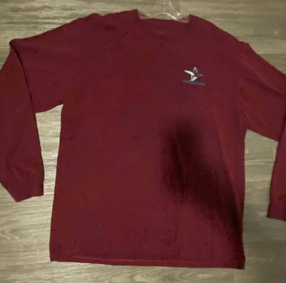 Southern Proper Men's Maroon Old South Football Club Long Sleeve Graphic T-Shirt